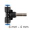 AIRCRAFT Red. Insert T-joint Pu 6mm - 4mm